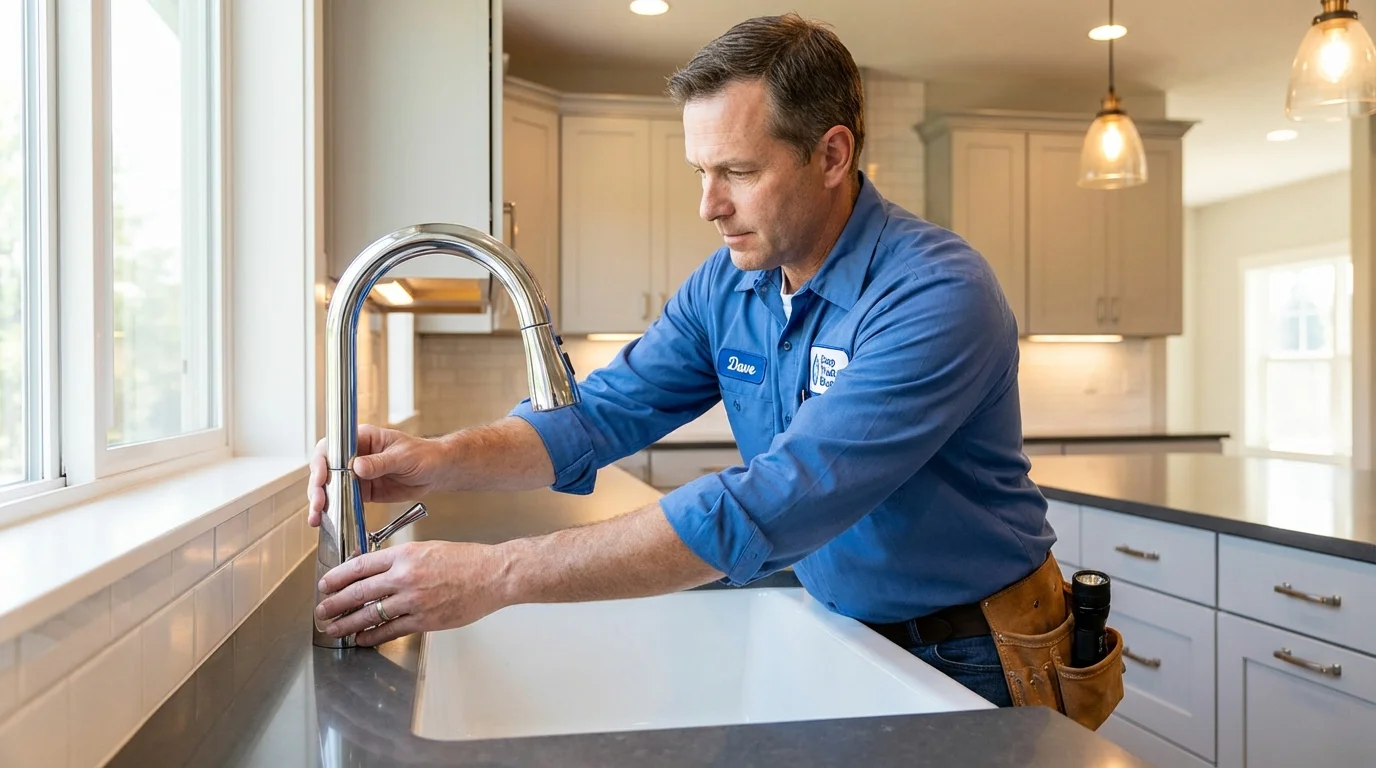 Kitchen faucet installation by Johns Plumbing LLC in Hays